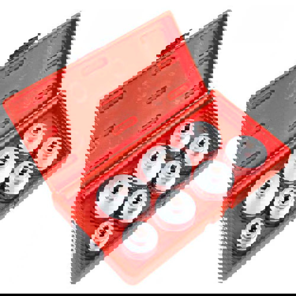 Automotive Hand Tools & Sets; Tool Type: Oil Filter Cap Removal Socket Set ; Color: Silver ; Material: Chromium-Vanadium Steel ; Socket Size: 24; 27; 29; 30; 32; 35; 36; 38mm ; Drive Size: 0.375in